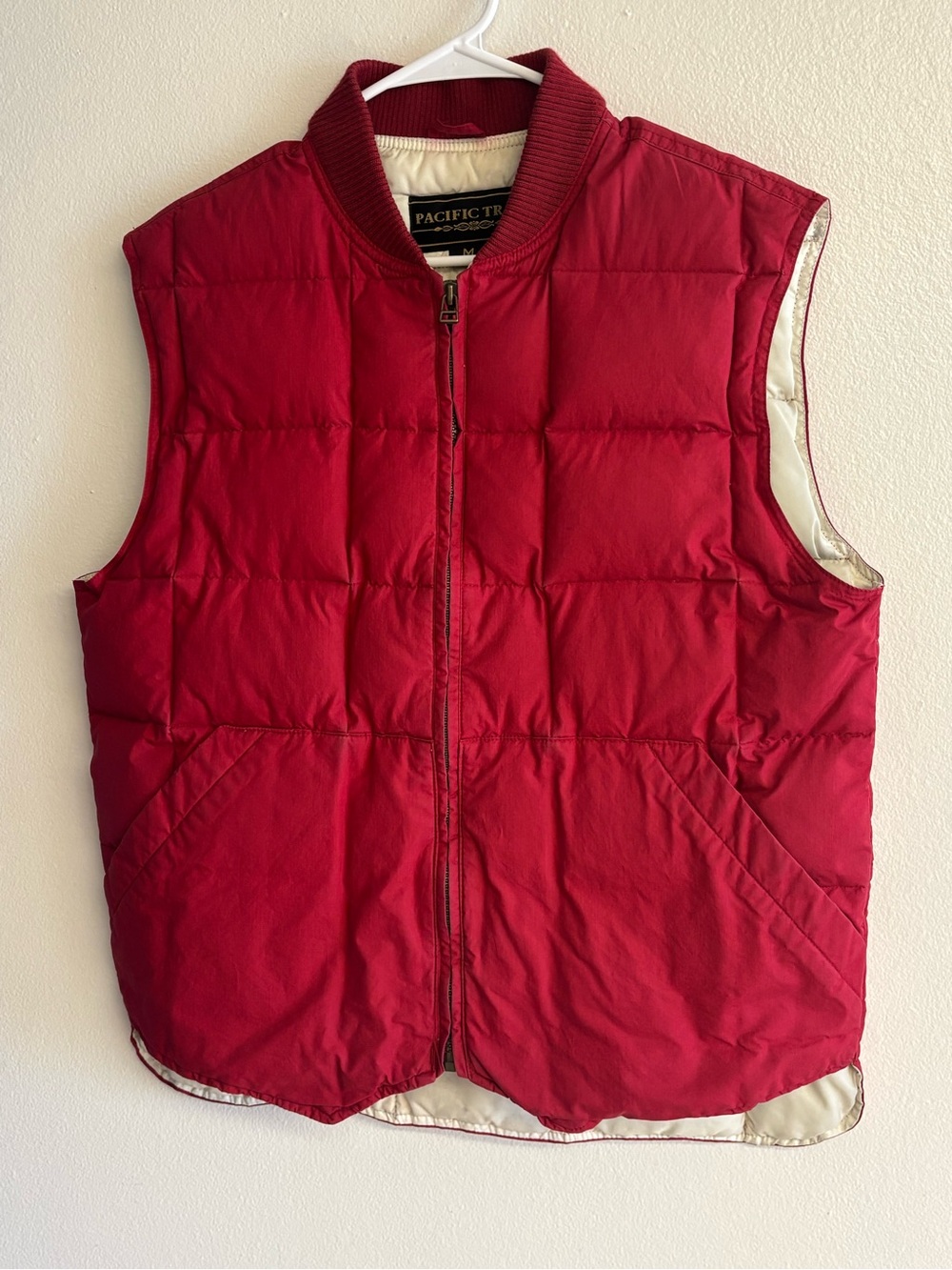 Pacific Trail Red Quilted Puffer Vest with Cream Lining